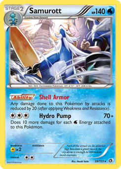 Samurott z edície Legendary Treasures, karta č.39