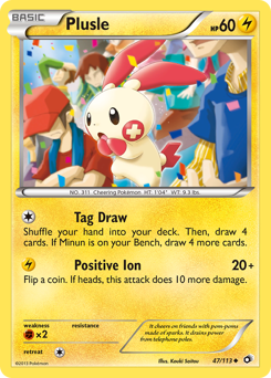 Plusle z edície Legendary Treasures, karta č.47