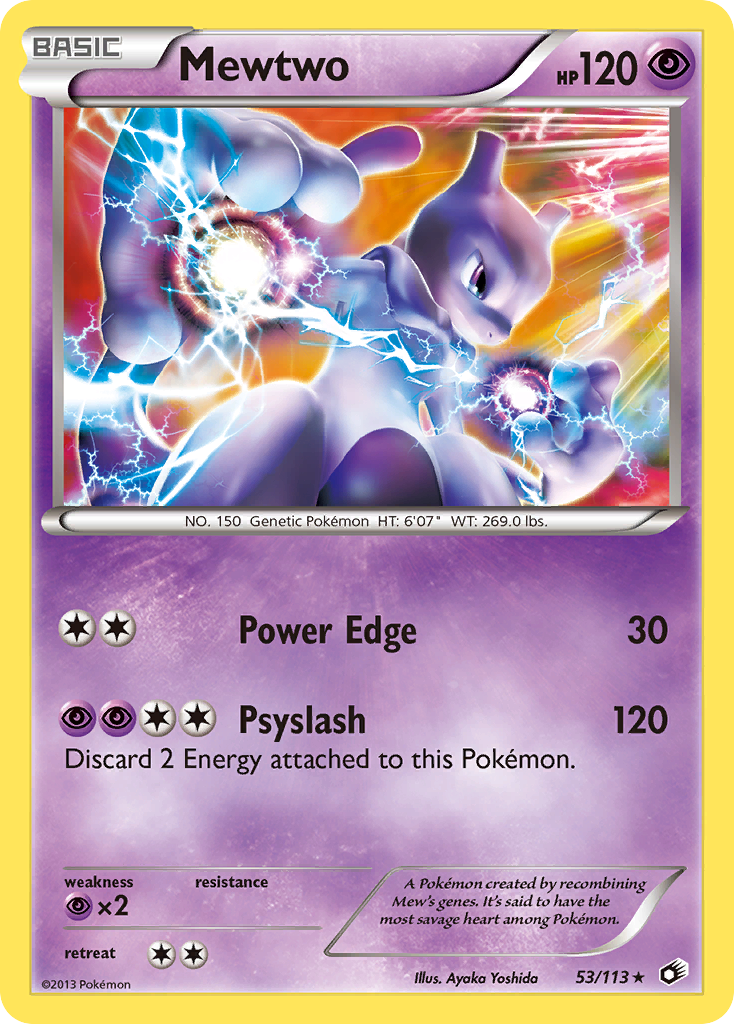 Mewtwo z edície Legendary Treasures, karta č.53