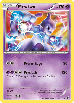 Mewtwo z edície Legendary Treasures, karta č.53