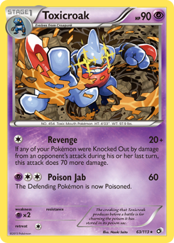 Toxicroak z edície Legendary Treasures, karta č.63