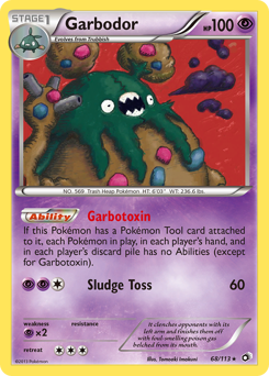 Garbodor z edície Legendary Treasures, karta č.68