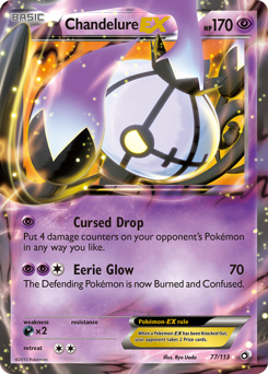 Chandelure-EX z edície Legendary Treasures, karta č.77
