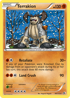 Terrakion z edície Legendary Treasures, karta č.84