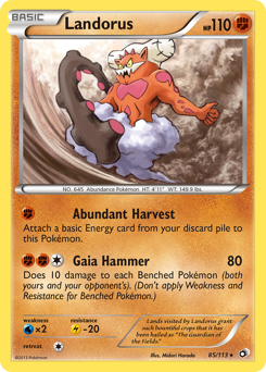 Landorus z edície Legendary Treasures, karta č.85