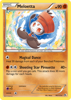 Meloetta z edície Legendary Treasures, karta č.86