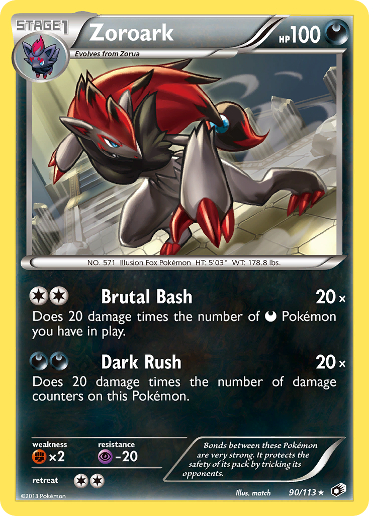 Zoroark z edície Legendary Treasures, karta č.90