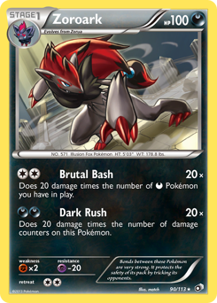 Zoroark z edície Legendary Treasures, karta č.90