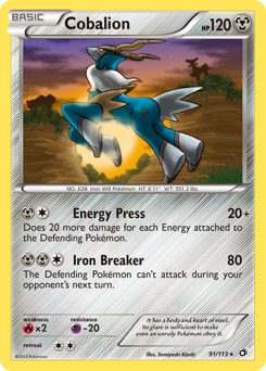 Cobalion z edície Legendary Treasures, karta č.91