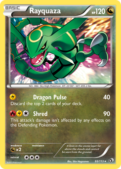 Rayquaza z edície Legendary Treasures, karta č.93