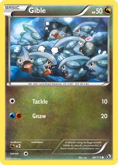 Gible z edície Legendary Treasures, karta č.94