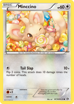 Minccino z edície Legendary Treasures, karta č.RC18