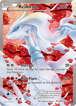 Reshiram z edície Legendary Treasures, karta č.RC22