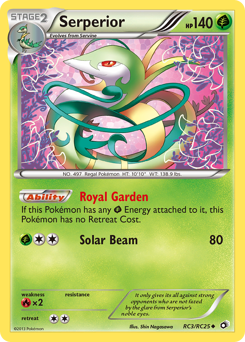 Serperior z edície Legendary Treasures, karta č.RC3