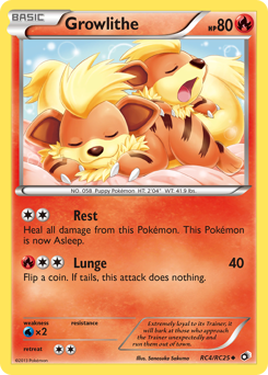 Growlithe, ukážková karta