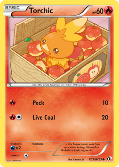 Torchic z edície Legendary Treasures, karta č.RC5