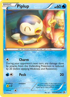 Piplup z edície Legendary Treasures, karta č.RC6