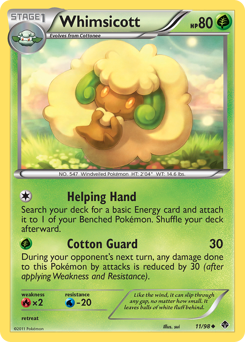 Whimsicott z edície Emerging Powers, karta č.11