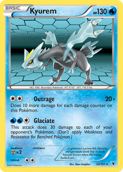 Kyurem z edície Noble Victories, karta č.34