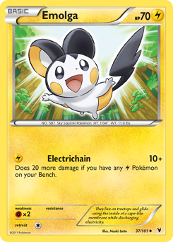 Emolga z edície Noble Victories, karta č.37