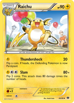 Raichu z edície Next Destinies, karta č.40