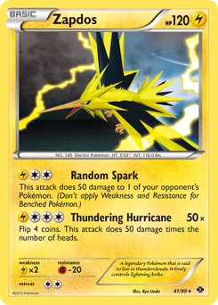 Zapdos z edície Next Destinies, karta č.41