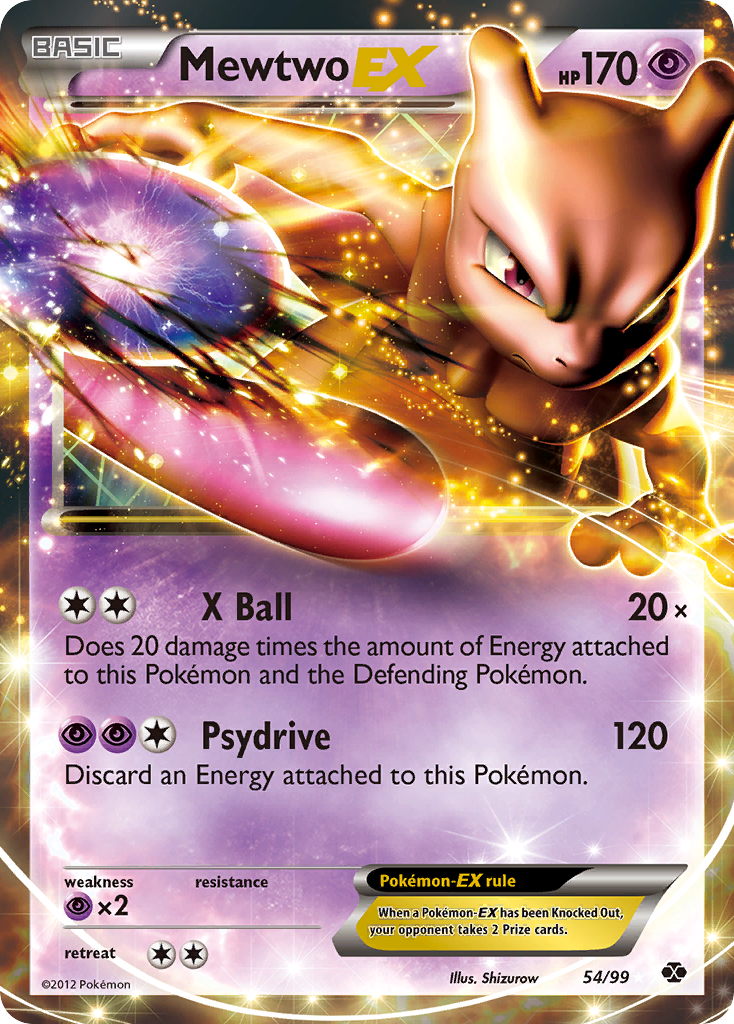 Mewtwo-EX z edície Next Destinies, karta č.54