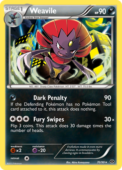 Weavile z edície Next Destinies, karta č.70