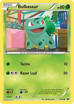 Bulbasaur z edície Dark Explorers, karta č.1