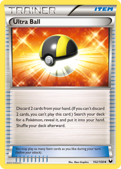 Ultra Ball z edície Dark Explorers, karta č.102