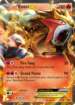 Entei-EX z edície Dark Explorers, karta č.13