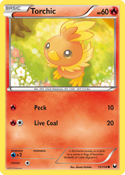 Torchic z edície Dark Explorers, karta č.15