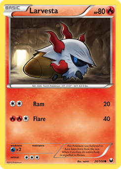 Larvesta z edície Dark Explorers, karta č.20