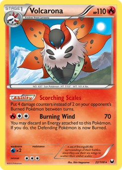 Volcarona z edície Dark Explorers, karta č.22