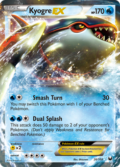 Kyogre-EX z edície Dark Explorers, karta č.26
