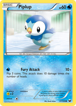 Piplup z edície Dark Explorers, karta č.27