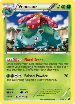 Venusaur z edície Dark Explorers, karta č.3