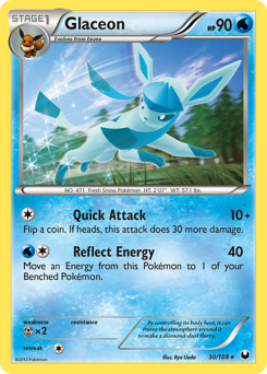 Glaceon z edície Dark Explorers, karta č.30