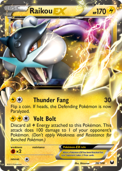 Raikou-EX z edície Dark Explorers, karta č.38