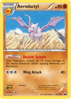 Aerodactyl z edície Dark Explorers, karta č.53