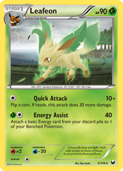 Leafeon z edície Dark Explorers, karta č.6