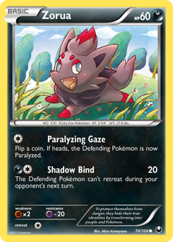 Zorua z edície Dark Explorers, karta č.70
