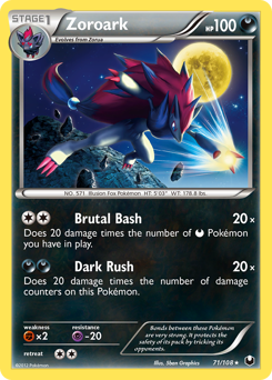 Zoroark z edície Dark Explorers, karta č.71