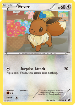 Eevee z edície Dark Explorers, karta č.83