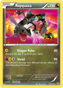 Rayquaza z edície Dragons Exalted, karta č.128