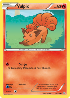 Vulpix z edície Dragons Exalted, karta č.18