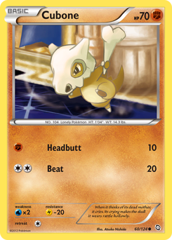 Cubone z edície Dragons Exalted, karta č.60