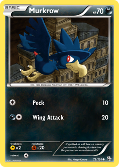 Murkrow z edície Dragons Exalted, karta č.72