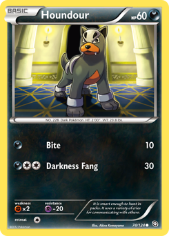 Houndour z edície Dragons Exalted, karta č.74