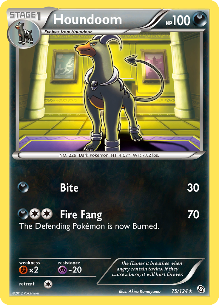 Houndoom z edície Dragons Exalted, karta č.75